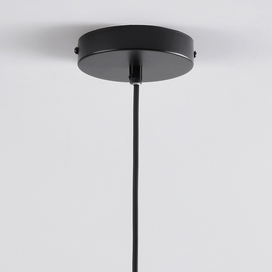 Hanglamp Nara van gevlochten touw - zwart