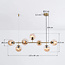 Design hanglamp Hepta goud met amber glazen bollen