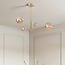 Gouden plafondlamp Stiri 4-lichts met amber glas