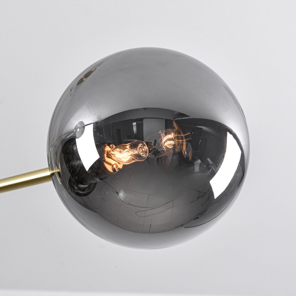 Plafondlamp Stiri 4-lichts goud met smoke glas