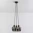 Design zwarte hanglamp Ventura met smoke glas,  3-lichts