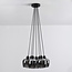7-lichts zwarte hanglamp met rookglas - Ventura