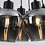 7-lichts zwarte hanglamp met rookglas - Ventura