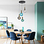 4-lichts hanglamp Kevin met golvend glas