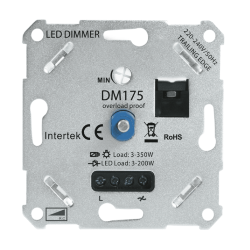 Inbouw muurdimmer zwart
