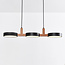 Design hanglamp met geïntegreerde LEDs zwart met hout - Aristo