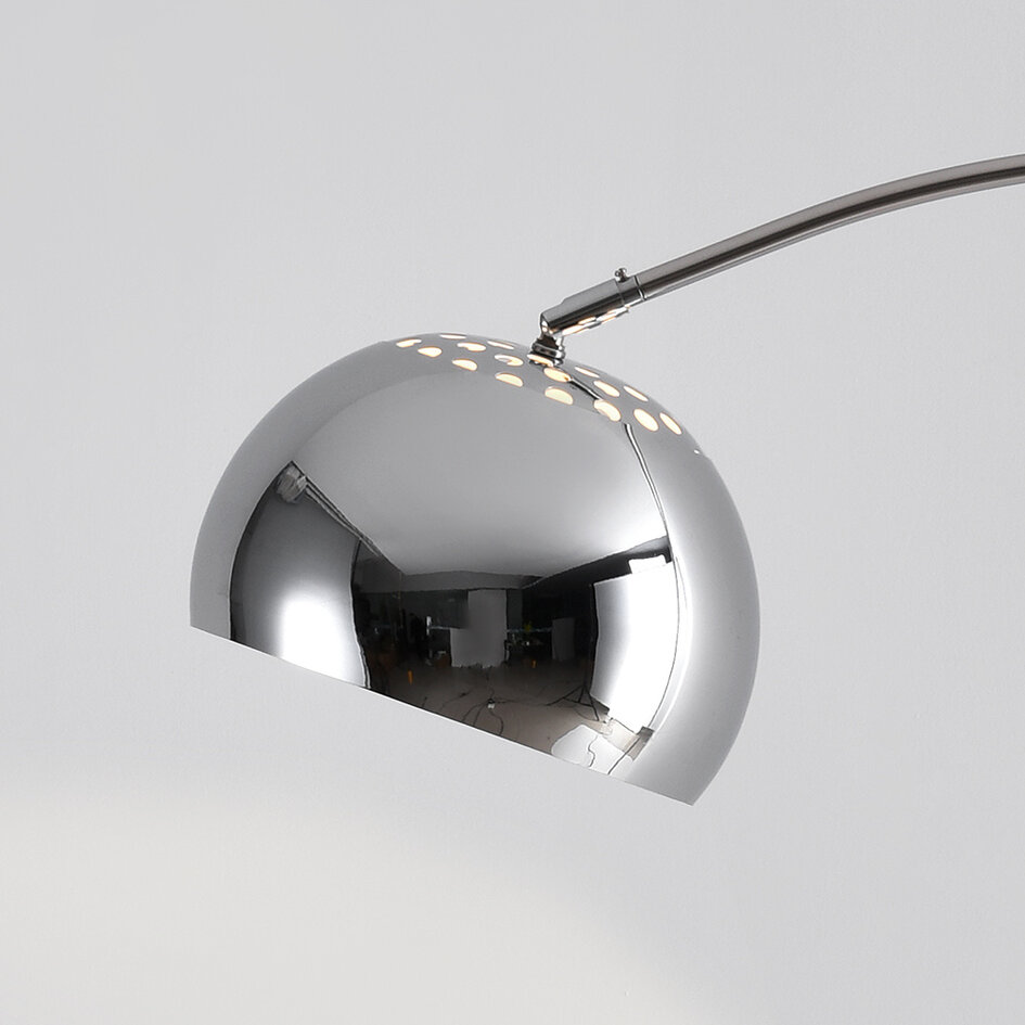 Gebogen staande lamp Bowie - chroom