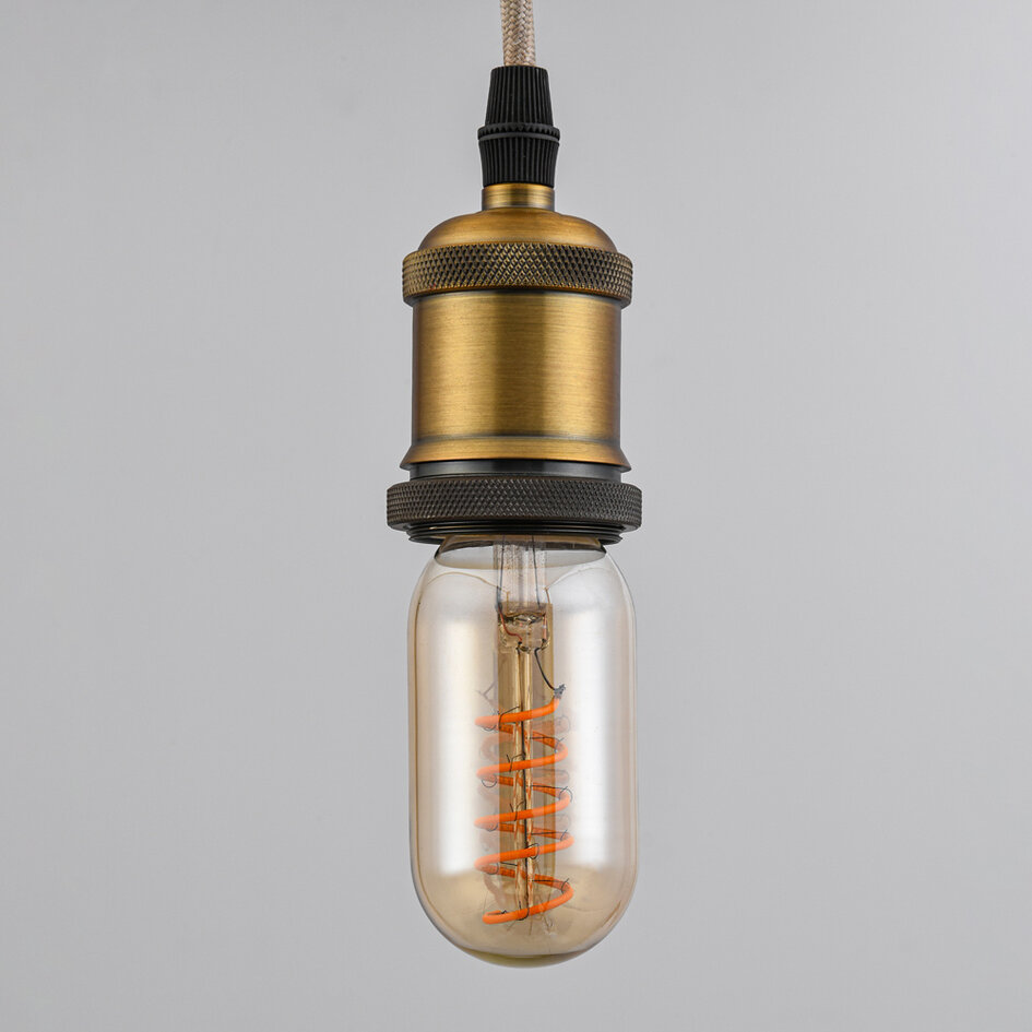 LED filament buislamp van 4W, 2200K, amber glas met spiraal - dimbaar