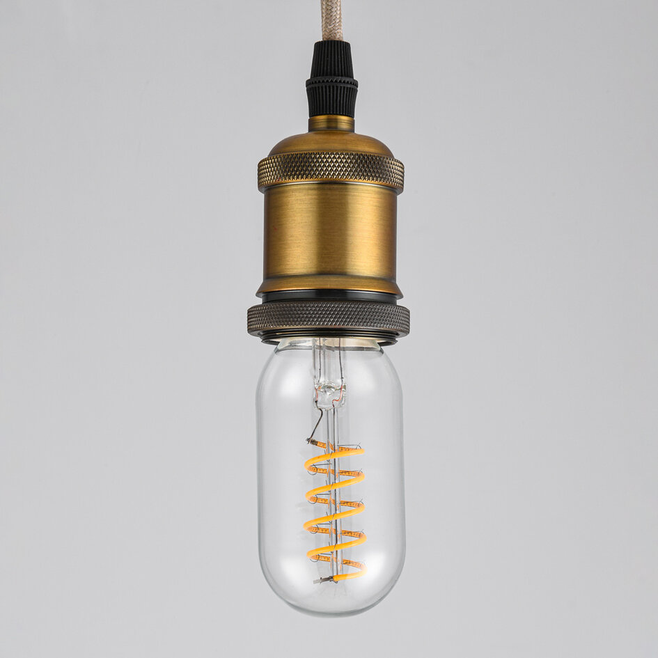 LED filament buislamp 4W, 2700K, helder glas met spiraal - dimbaar