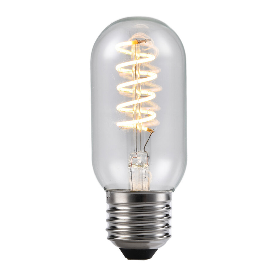 LED filament buislamp 4W, 2700K, helder glas met spiraal - dimbaar