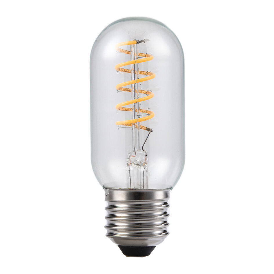 LED filament buislamp 4W, 2700K, helder glas met spiraal - dimbaar