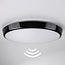 Plafonnière zwart Ø35,2 cm met noodunit, sensor en CCT switch 3000K/4000K/6000K