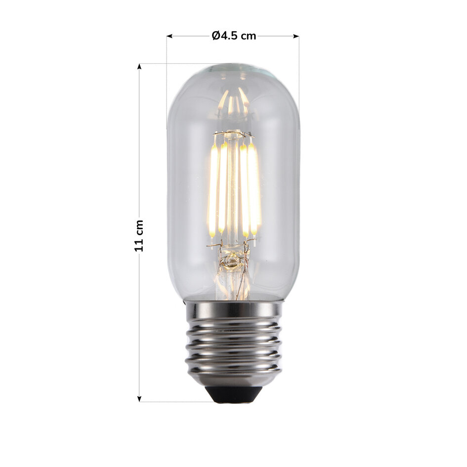 LED filament buislamp van 4W, 2700K, helder glas - dimbaar