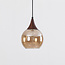 1-fase rail hanglamp Nya met amber glas en donkere houtoptiek - rond