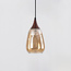 1-fase rail hanglamp Noi met amber glas en donkere houtoptiek - druppel