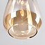 1-fase rail hanglamp Noi met amber glas en donkere houtoptiek - druppel