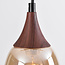 1-fase rail hanglamp Noi met amber glas en donkere houtoptiek - druppel
