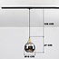 1-fase rail hanglamp Nya goud met smoke glas - rond