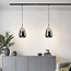 1-fase rail hanglamp Noi goud met smoke glas - druppel