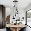 Zwarte hanglamp Loua met rookglas, 5-lichts