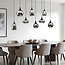 Hanglamp zwart met smoke glas, 8-lichts - Loic