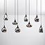 Hanglamp zwart met smoke glas, 8-lichts - Loic