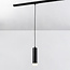 1-fase rail tube hanglamp Luke - zwart met matte diffuser