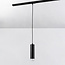 1-fase rail tube hanglamp Luke - zwart met matte diffuser