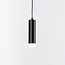 1-fase rail tube hanglamp Luke - zwart met matte diffuser