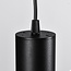 1-fase rail tube hanglamp Luke - zwart met matte diffuser