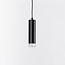 1-fase rail tube hanglamp Luke - zwart met matte diffuser