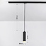 1-fase rail tube hanglamp Luke - zwart met matte diffuser