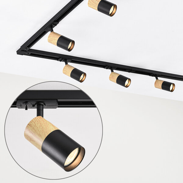 Design 1-fase railsysteem 3 meter eiken houtlook - Linn