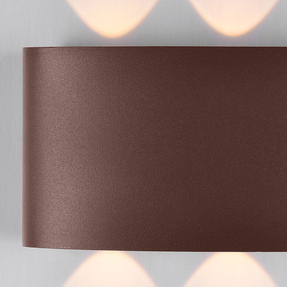 Robuuste design wandlamp Sena buiten - roestbruin