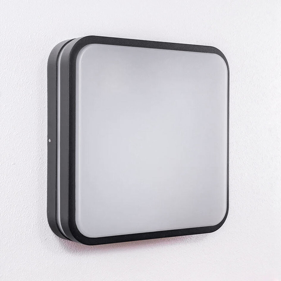 Vierkante design buitenwandlamp zwart 28,5 cm - Seb