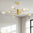 Design zandgouden plafondlamp met transparant glas - 8-lichts Idaho