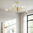 Design zandgouden plafondlamp met transparant glas - 8-lichts Idaho