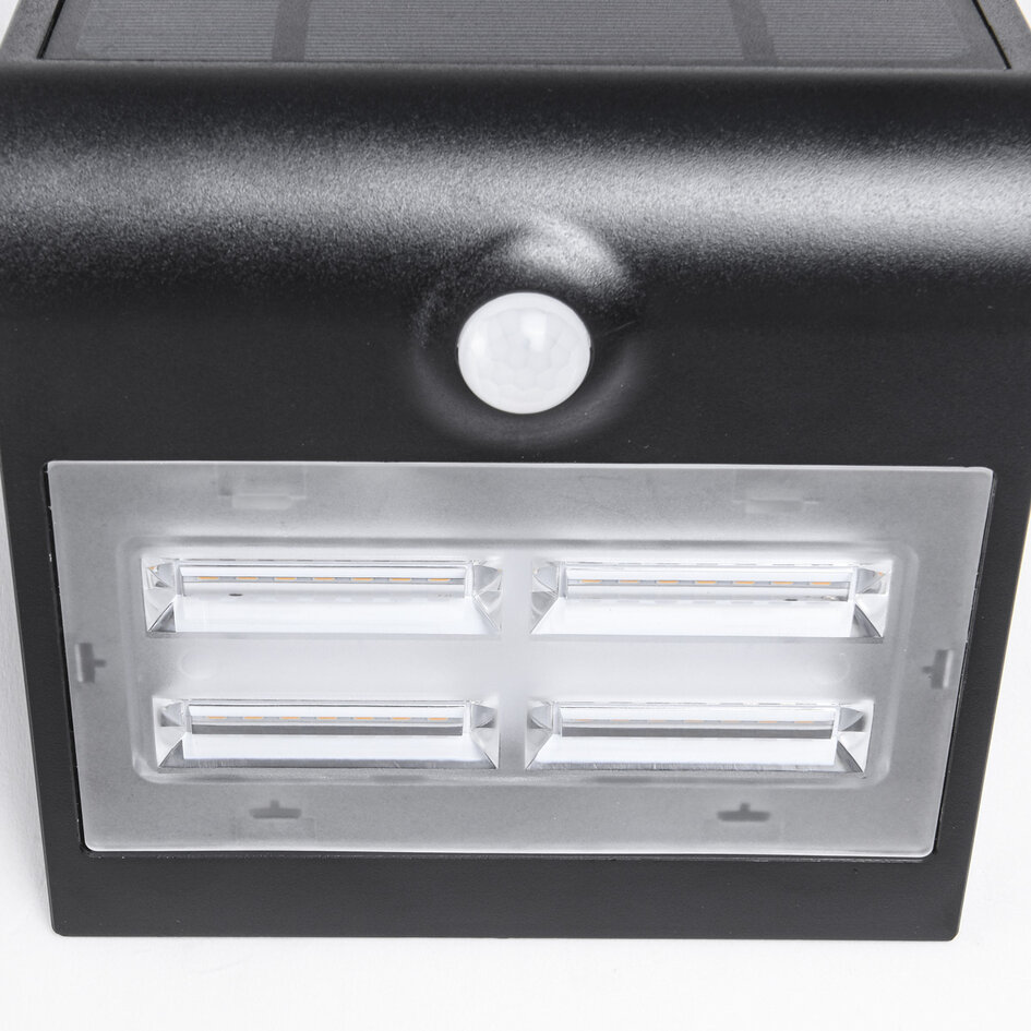 Solar buitenwandlamp Single Conan 3,2W met sensor - zwart