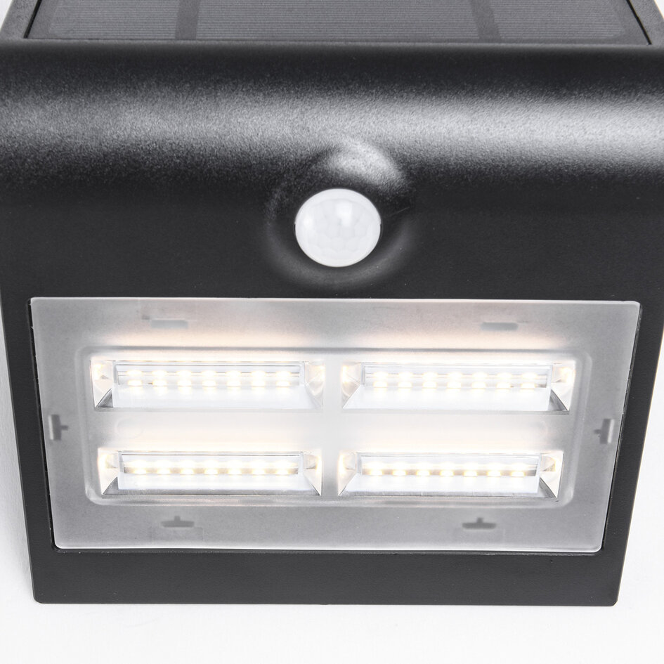 Solar buitenwandlamp Single Conan 3,2W met sensor - zwart