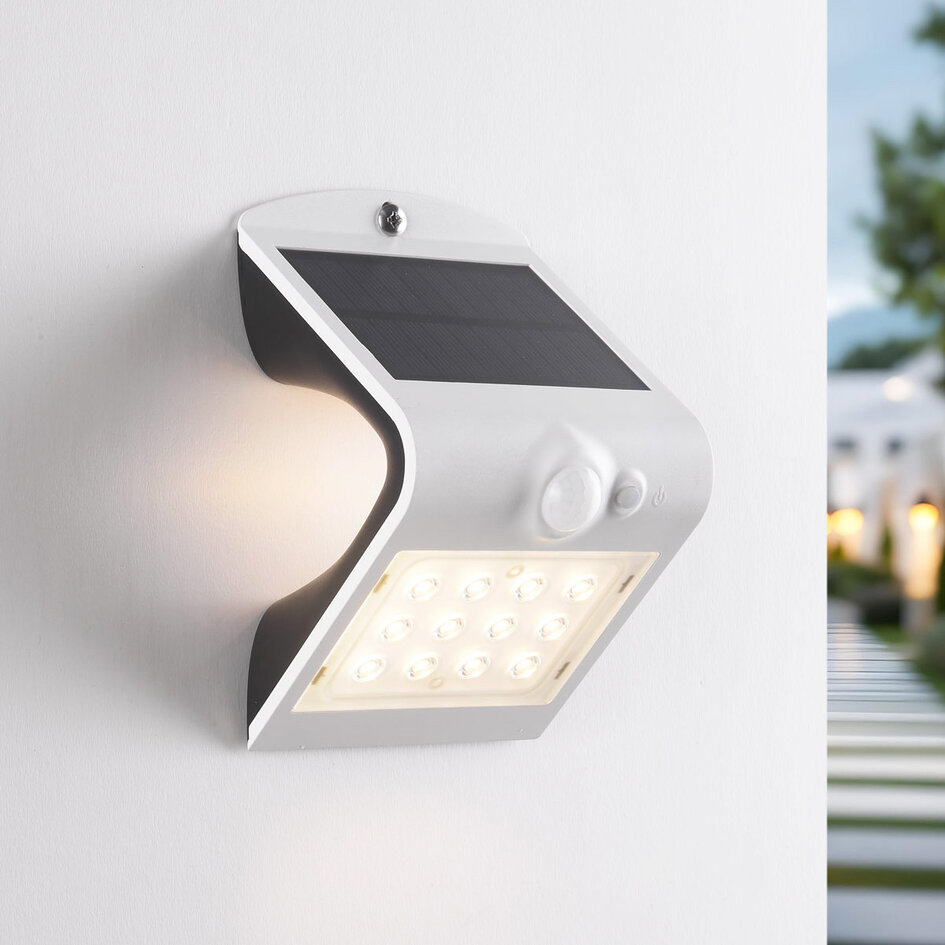 Solar wandlamp Alien 1,5W met sensor - wit