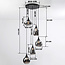 Zwarte hanglamp Loua met rookglas, 5-lichts