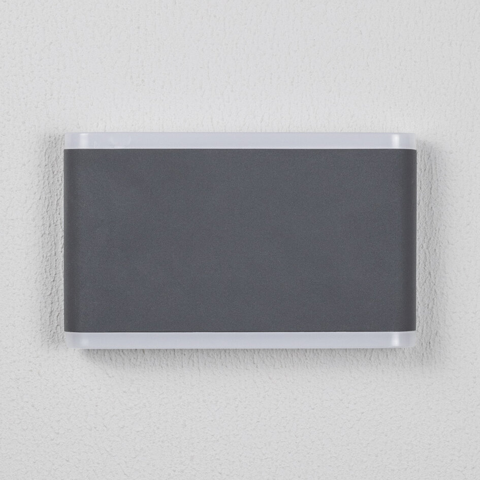 Platte buiten wandlamp 12W Demi - grijs