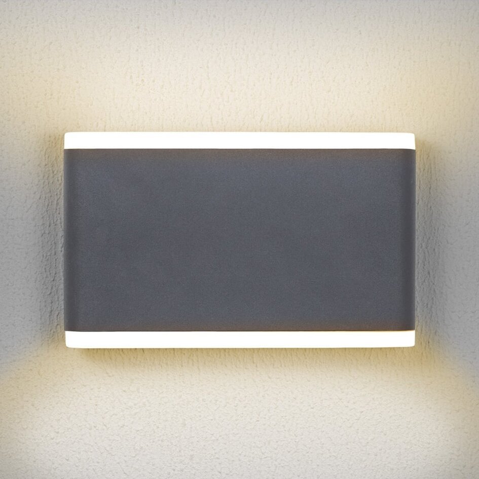 Platte buiten wandlamp 12W Demi - grijs