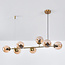 Design hanglamp Sette met amber glazen bollen