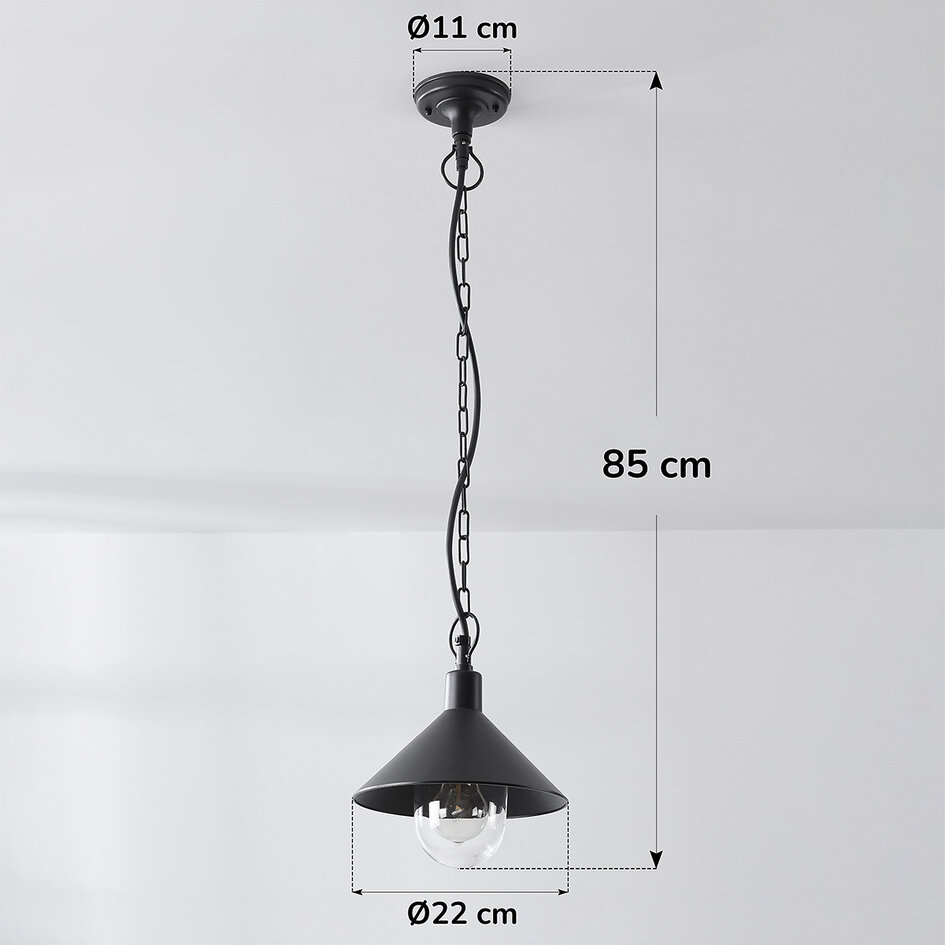 Buiten hanglamp Jette - zwart