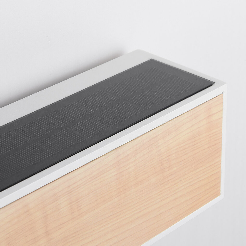 Solar buiten wandlamp met licht hout - Garcia