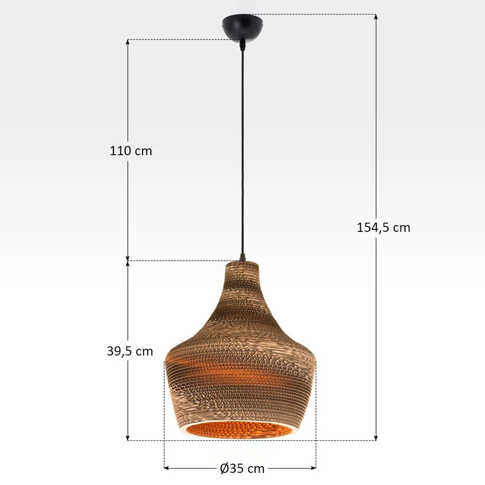 Kartonnen hanglamp - Cato