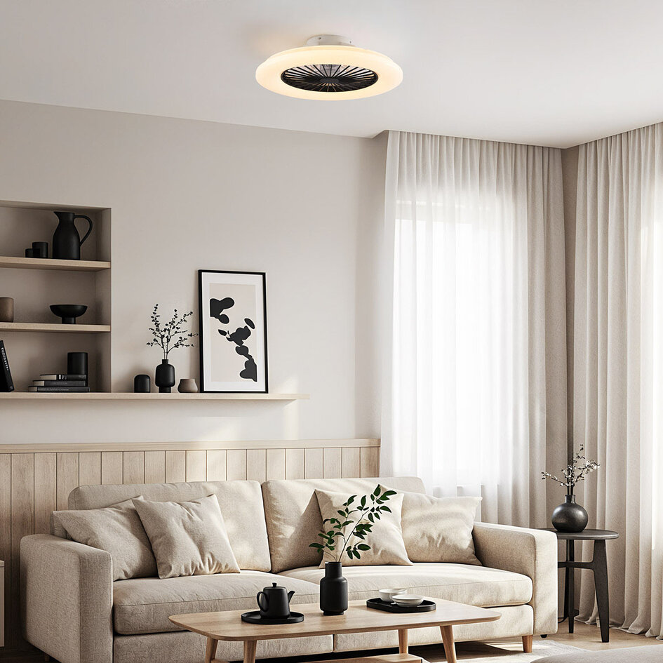 Slimme plafondventilator warm wit met wifi en RGB functie - Mira