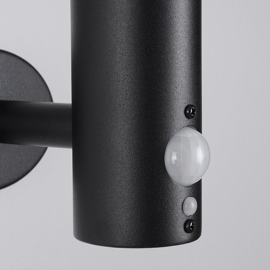 Moderne solar buitenwandlamp zwart met sensor - Dimmy