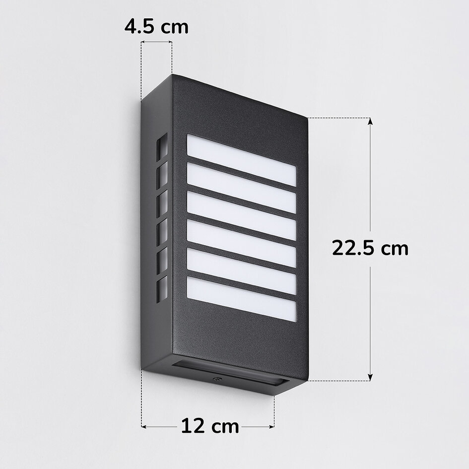 Buitenwandlamp IP44 Pearlie - zwart